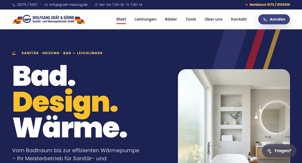 Website von Gräf Sanitär & Heizung