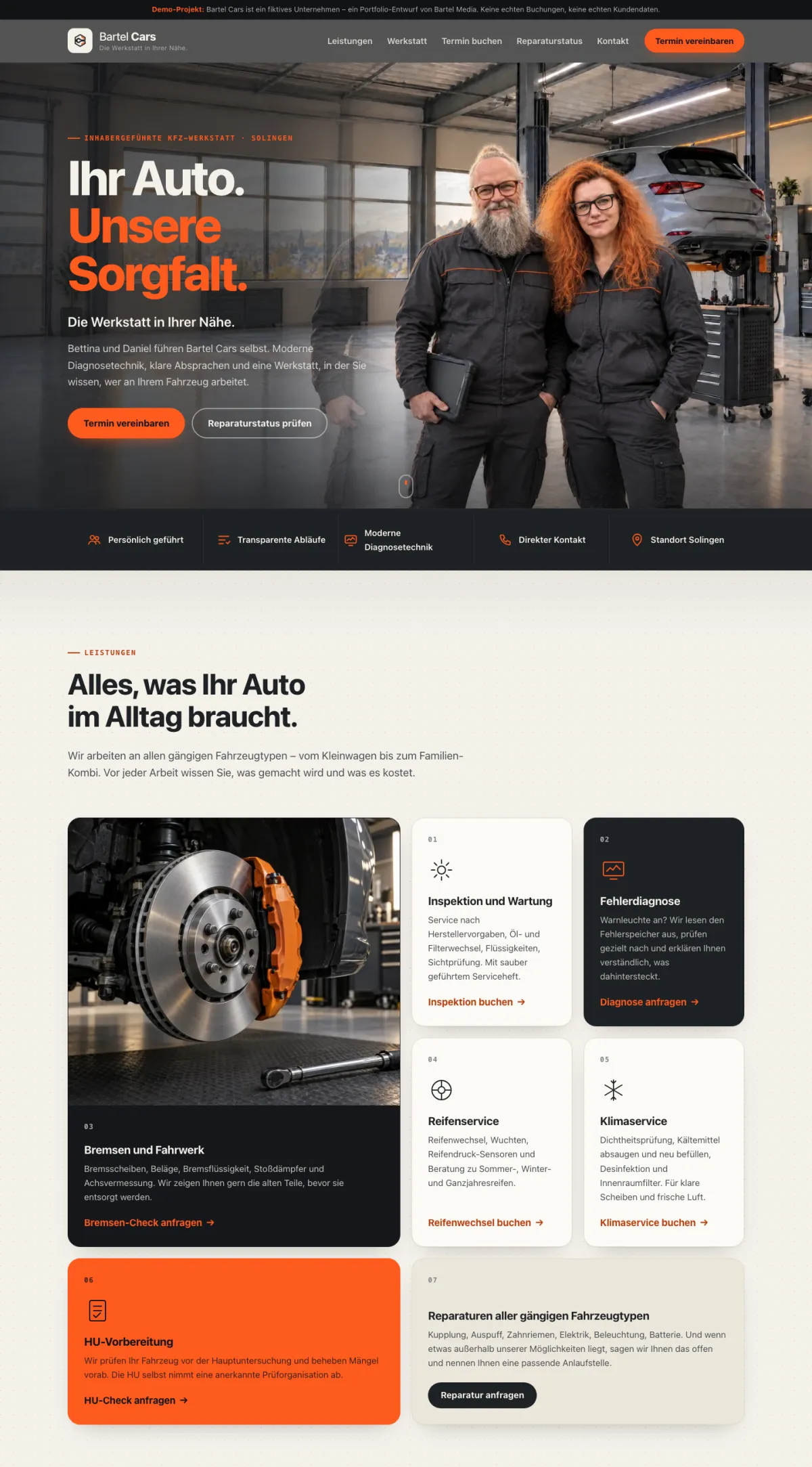 Startseite der Studie Kfz-Werkstatt