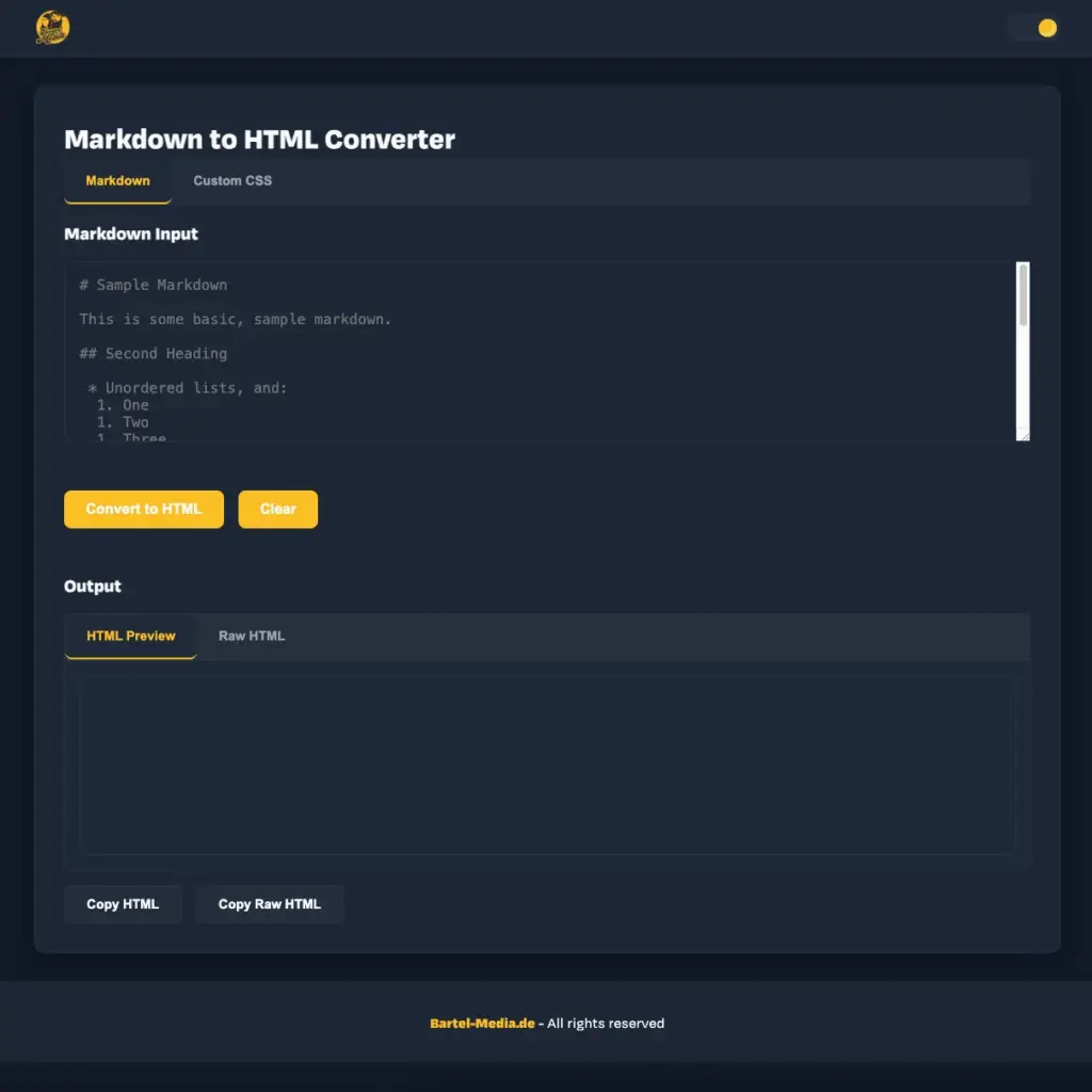 der kostenlose markdown to html konverter von bartel media